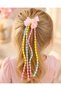 Mixed Color Children's Side Hair Clip with Ribbon Figure and Dangle