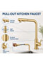 Kitchen Sink Faucet with 2-Function Sprinkler Head and Spiral, Matte Gold, Imported with 7 Years Warranty - 2