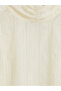 Ecru High Collar Gathered Belted Blouse - 3