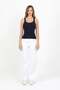 Women's Ribbed Thick Strap Basic Navy Blue Athlete Blouse - H6159 - 6