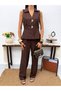 Women's Floral Gold Buttoned Stylish Blazer Suit - 7