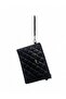 Quilted Patterned Black Women's Handbag and Shoulder Bag with Adjustable Strap