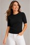 Women's Circular Neck Premium Soft Standard Short Sleeve Knitwear Blouse S m L Compatible - 5