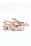 Women's Genuine Leather Classic Heeled Shoes Powder - 2