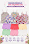 Girl's Patterned String Strap Undershirt and Ribbed Boxer Set 6 Pieces (Tutku Authorized Seller) – 3 Patterned Undershirts 3 Ribbed Boxers - 2