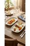 2 Pieces of White Melamine Kayak Plate 32X20Cm Large Size Salad Plate Affordable Oval Plate for Daily Use - 2
