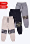 3-Pack Boys' 3 Thread Camouflage Knee Detailed Double Pocket Lace-Up Sweatpants