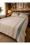 100% Cotton Muslin Double Duvet Cover Set - Non-Ironing, Anti-Sweat, Striped Bohemian 4-Piece Set - 4