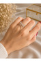 Sparkling Dragonfly Model Gold Color Women's Ring – Elegant Design Ring with Stones - 2