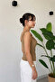 Women's Draped Draped Collar Strap Blouse - 2