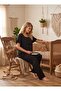 Black Muslin Fabric Soft Textured Cotton Maternity Pajama Set with Breastfeeding Feature, 3-Piece Maternity Pajama Set - 8