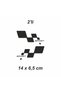 2-Pack Sports Text Checkered Car, Car, Auto, Motorcycle, Helmet, Laptop, Glass Sticker 14X6.5 cm - 2