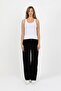 Women's Ribbed Thick Strap Basic White Athlete Blouse - H6159 - 6