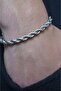 Twisted Chain 5mm Thick Silver Color Model Unisex (Women/Men) Steel Bracelet/ 18+4cm - 3