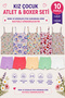 Girl's Patterned String Strap Undershirt and Ribbed Boxer Set 10 Pieces (Tutku Authorized Seller) – 5 Patterned Undershirts 5 Ribbed Boxers