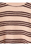 Pink Striped Oversize Women's Knitwear Sweater - 6