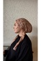 Orange Branch Pattern Bamboo Scarf Bonnet - 2