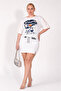 Large Size Printed Loose Short Sleeve Women's Blouse