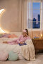 Girls-Boys Striped Heart Polka Dot Patterned Cotton Pajama Set with Eye Patch 3-Piece Set Ak2610 - 4