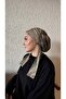 Khaki Ethnic Pattern Bamboo Scarf Bonnet - 2