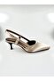 Champagne Satin Open Back Stiletto