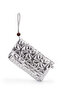 Star Pattern Clutch Women's Crossbody Bag with Wrist Strap Picasso Silver Patent Leather - 4
