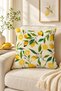 Lemon and Flower Patterned Decorative Cushion Cover Balcony Garden Living Room Cushion Cover 43X43 - 2