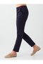 Purple High Waist Tencel Trousers with Pocket Detail - 5