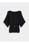 Women's Boat Neck Bat Sleeve Knitwear Sweater - 5
