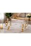 Glass Presentation Decorative Serving Tray with Gold Feet and Handles - 2