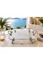 Square Glass Presentation Tray with Silver Feet and Handles – Stylish Decorative Serving - 2