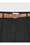 72764 100% Linen Belted Shorts-Black - 8
