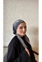 Anthracite Ethnic Pattern Bamboo Scarf Bonnet - 3