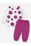 Watercolor Floral Printed 100% Cotton Baby Girl Set 2 Thread Seasonal Top and Bottom Children's Set 1-4 Years