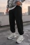 Men's Winter Fleece-Lined Comfortable Cut Sweatpants with Elastic Cuffs - 7