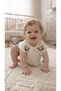 Nazar 24230 Cream Mink Flower Embroidered Shorts T-Shirt Set - 2