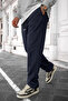 Men's Relaxed Fit Wide Leg Elastic Waist Winter Sweatpants - 2