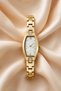 Calson Gold Color Stone Detailed Dial Roman Numeral Elegant Vintage Women's Wristwatch - 3