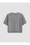 Ozmarka New Season Gray Short Sleeve Women's Knitwear Sweater - 5