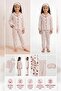 Girls-Boys Striped Heart Polka Dot Patterned Cotton Pajama Set with Eye Patch 3-Piece Set Ak2610 - 2