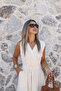 Stone Double-Breasted Collar Belted Jumpsuit - 3