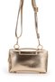 Lock Detailed Box Shape Faux Leather Women's Crossbody Bag Lulu Gold Patent Leather - 4