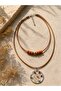 Double Row Leather Dreamcatcher Necklace - 2
