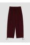 Vizyon New Season Burgundy Wide Leg Women's Trousers with Elastic Waist - 5