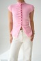 Women's Buttoned Gathered Detailed Sleeveless Knitwear Cardigan - 2