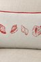 Seashell Embroidered Throw Pillow Cover – Decorative Pillow Cover with Beige Linen Texture and Red Piping - 2