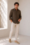 100% Pure Linen Fabric Regular Fit Comfortable Flowing Long Sleeve Shirt |   Ee100128043 - 2