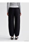 Black Women's Shalwar Trousers with Elastic Waist - 4