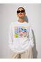 White Summer Printed Long Sleeve T-Shirt Suitable for Hijab
