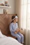 Girls-Boys Striped Heart Polka Dot Patterned Cotton Pajama Set with Eye Patch 3-Piece Set Ak2610 - 4